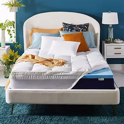 Dual Layer 4 Inch Memory Foam Mattress Topper King Size Medium Support 2 Inch • $226.57