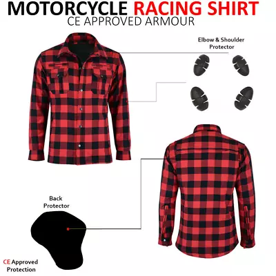 Motorbike Motorcycle Amoured Shirt Race Riding Protective Jacket With CE Armours • $43.15