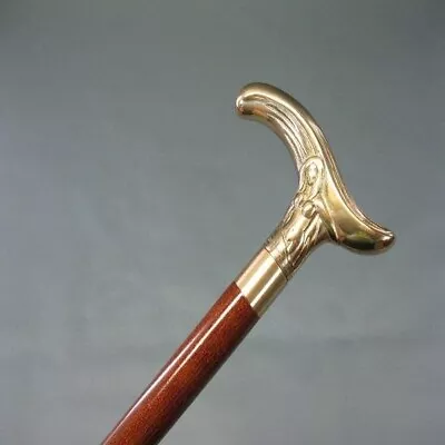 $41.06 • Buy Brass Nude Lady Solid Brass Walking Stick Victorian Wooden Cane Antique Gift