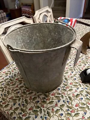 Vintage Galvanized Metal Farm Calf Feeding Bucket Pail With Handle • $19.99