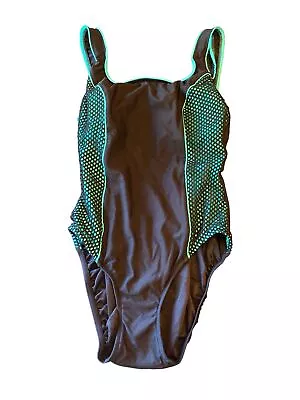 Gabar Swimsuit Black Treen Mesh One Piece Tank Size 8 • $19.99