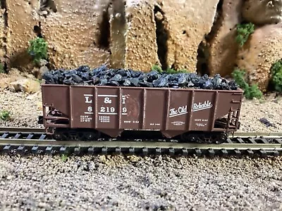 N Scale Unbranded 2 Bay Coal Hopper/ Custom Real Coal Load L & N Mtl Cplrs • $11.95