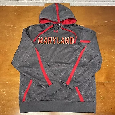 Maryland Terrapins Hoodie Mens Small Gray Pullover Under Armour • $23.95