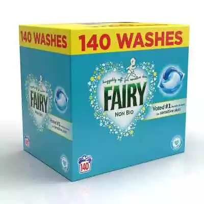 Fairy Non-Bio Pods Washing Detergent Tablets Capsules Pod 140 Pods Family Pack • £42.49