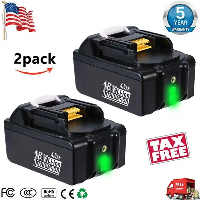 For Makita 18V 4.0Ah LXT Lithium-Ion BL1830 BL1850 BL1860 Tool Battery-2Pack LED • $27.16