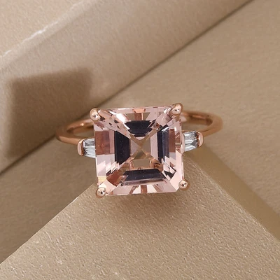 £1293.89 • Buy ILIANA 18ct Rose Gold AAA Morganite Solitaire Ring  Diamond SI G-H TCW4.53