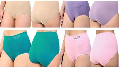 Ladies Seamless Slimming Tummy Control Pants Magic Shaper Knickers Medium • £4.75