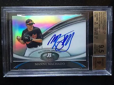 2011 Manny Machado Bowman Platinum Auto Refractor- BGS 9.5- DOUBLES KING- BIRDS • $375