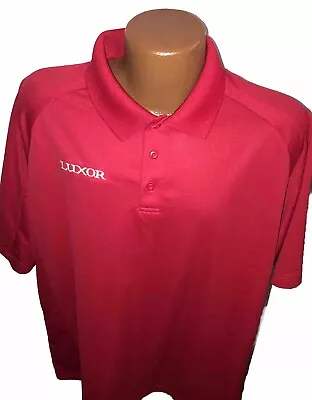 LUXOR Casino Las Vegas Employee Red Polo Golf Shirt Men’s Size XL • $13.99