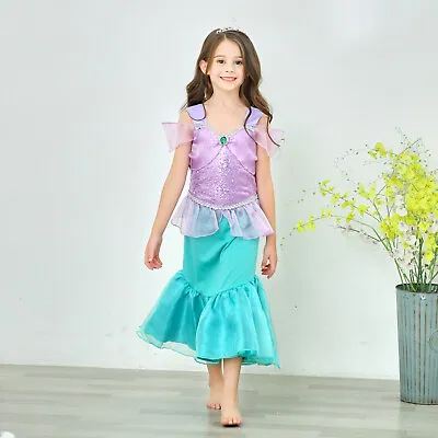 $15.99 • Buy Childrens Kids Girls Cute Little Mermaid Halloween Dress-Up Party Costume Dress