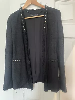 ZARA Tweedy Studded Jacket Xs • £20