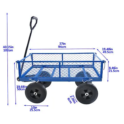 550 Lbs Garden Carts Yard Dump Wagon Cart Lawn Utility Cart With Removable Sides • $119.99