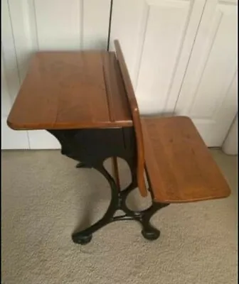 Antique / Vintage School Desk With Fold Up Seat Local Pickup  • $150