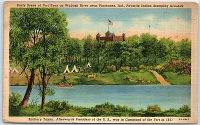 Postcard - Early Scene Of Fort Knox On Wabash River Near Vincennes Indiana • $0.99