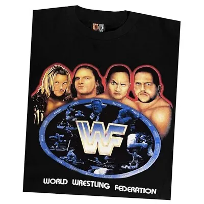 Vintage WCW WWF WWE ECW T Shirt Large Superstars Triple H The Rock Chris Jericho • £40