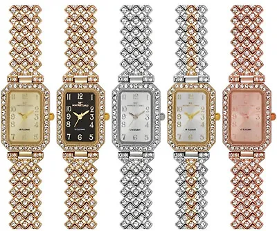 30mm Montres Carlo Women Luxury Fashion Crystals Dress Bracelet Watch Analog • $18.90