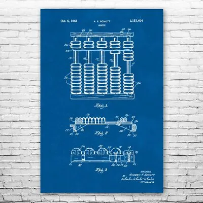 Abacus Patent Poster Print 12 SIZES Classroom Wall Art Math Teacher Gift • $12.95