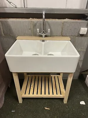 £795 • Buy Complete Set , Wooden Stand , Double Belfast Sink & Lever Tap & Wastes