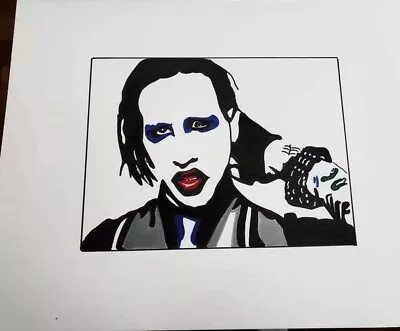 Original 11x14 Marilyn Manson Drawing Signed By Owner • $40