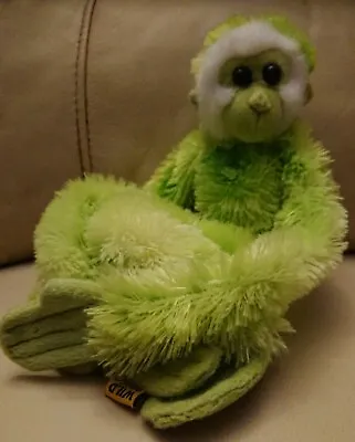 £13.50 • Buy PLUSH Hanging Monkey Soft Cuddly Toy Teddy Lime Green Hook & Loop Hands & Feet