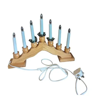 Christmas Wooden Candle Light Bridge Candelabra Arch Electric Decoration • £9.99