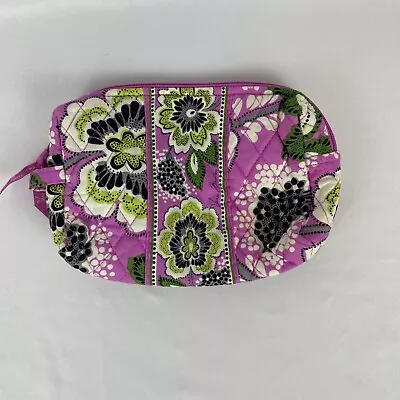 Vera Bradley Priscilla Pink Green Floral Small Makeup Bag Pouch Quilted • $9.95