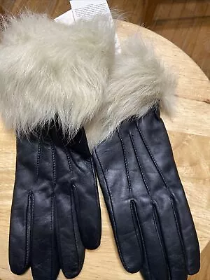 New NWT UGG Australia Tech Sheepskin Leather Gloves Shearling Cuff Black Large  • $69