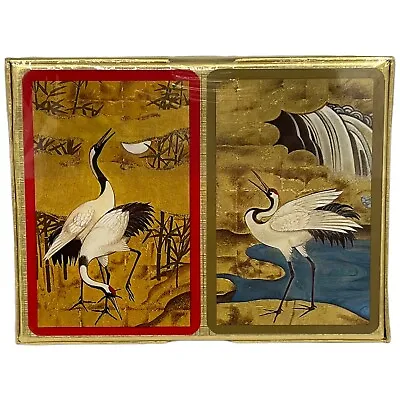 Vintage Piatnik Bird Playing Cards Plasti-Smooth 2 Decks Cranes Made In Austria • $16.49