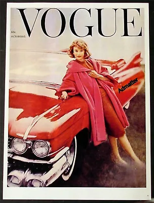 Vintage Vogue Magazine Cover Poster 1958 Cadillac Eldorado Biarritz Orig Release • $37.99