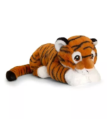 TIGER KEEL TOYS KEELECO 25cm SE6100 CAT SOFT CUDDLY PLUSH TOY 100% RECYCLED • £10.99