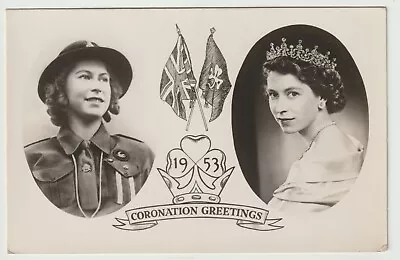 Queen Elizabeth II Coronation 1953 Girl Guides Association RPPC 877J • £5.99