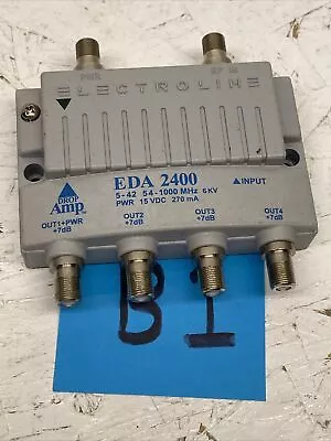 Electroline EDA 2400 4-Port Drop And RF/CATV Distribution Amplifier *Unit Only* • $34