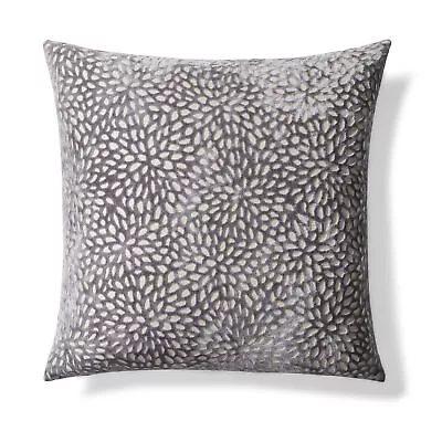 Gray Velvet Blooms 20X20 Square Feather Filled Throws Pillow Single Pillows • $16.96