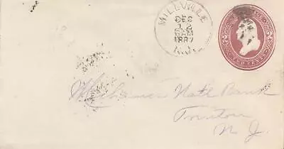 New Jersey Millville 1887 Cork Killer  Postal Stationery Envelope. • $10