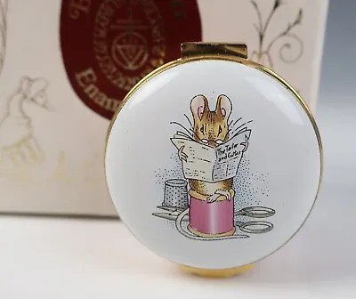 $75 • Buy Vintage Crummles Beatrix Potter Tailor Of Gloucester Enamel Trinket Box Mouse