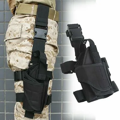 Tactical Drop Leg Holster Adjustable Right Hand Thigh Pistol Gun Holster Pouch • $14.98