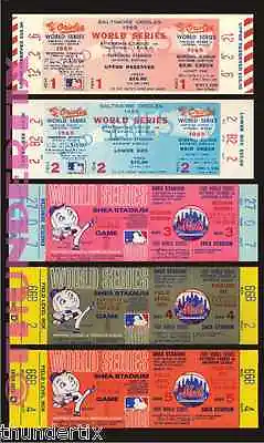 5 1969 WORLD SERIES UNUSED FULL TICKETS NEW YORK MIRACLE METS + BONUS Reprint • $12.99