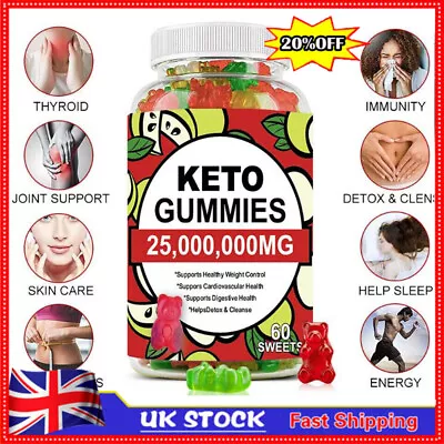 Keto Gummies Ketone Advanced Weight Loss Fat Burner Dietary Supplement Men Women • £1.99