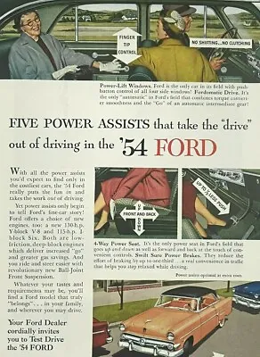 1954 Ford Motors Fordomatic Power Windows / New Mexico Vintage Print Ad • $4.79