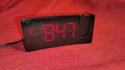 Projection Alarm Clock HM472A Multiple Brightness Settings Red Display Very Good • $12