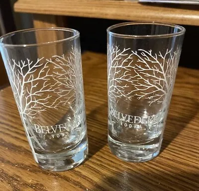 Brand New Pair Of (2) Belvedere Vodka 1 Oz Shot Glasses Glass W/ Design Amazing! • $11.99