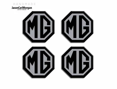 MG TF Car Alloy Wheel Centre Caps Badges 45mm Logo Badge Black Silver 4 Pack • £22.50