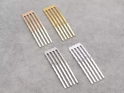 20 Silver Gold Blank Metal Hair Comb 15mm With 5 Teeth For Bridal Hair Accessori • £3.06