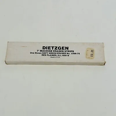 Dietzgen 7” Electric Machine Erasers NOS One Dozen 75 Velvety Soft Green 3398-75 • $19