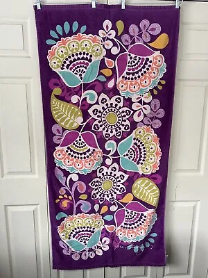 Vera Bradley Plum Crazy Towel 64” X 31” Purple Floral • $29.99