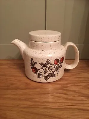 Vintage Barratts Of Staffordshire Retro 1970s Teapot Speckled Wild Strawberry • £8