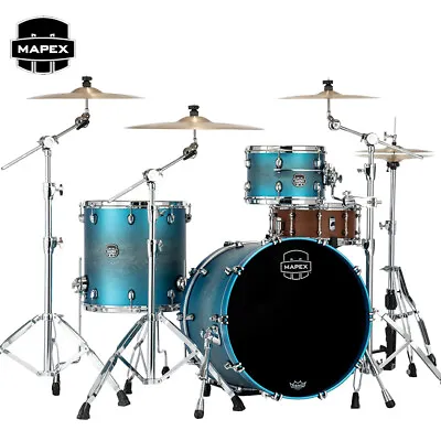 Mapex Saturn Evolution Hybrid Organic Rock 3PC Shell Pack Exotic Azure Burst Lac • $2489