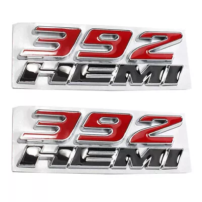 2Pcs 392 HEMI Emblem Logo Challenger Durango Charger Red Black Decal Metal • $18.99