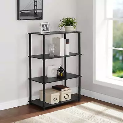 Mainstays No Tools 4-Shelf Storage Bookcase True Black Oak • $26.89