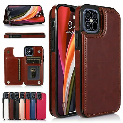 $13.77 • Buy For IPhone 14 13 Pro Max 12 11 XS 8 7 Plus Leather Card Holder Wallet Stand Case